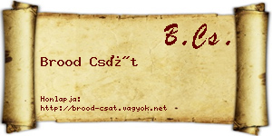 Brood Csát névjegykártya